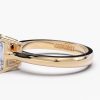 18K Yellow Gold Emerald Solitaire Diamond Ring